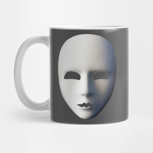 White Volto Grezzo Venetian Masquerade Mask Mug